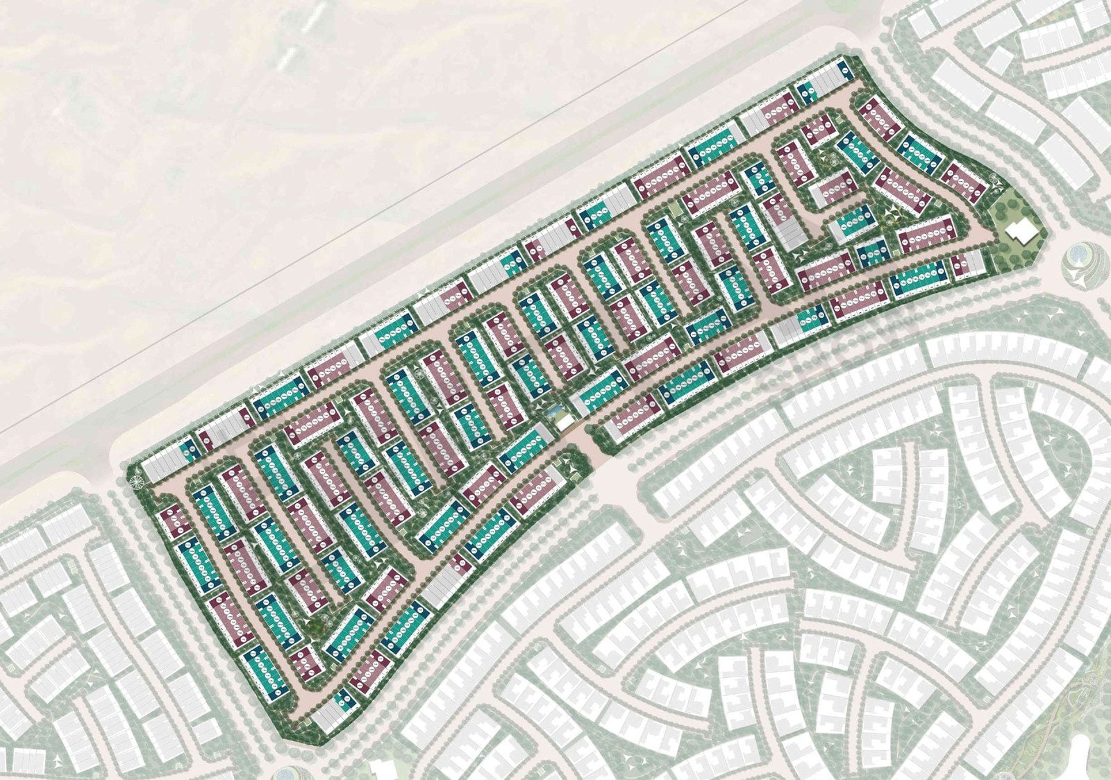 The Willows cluster plan from Sobha's brochure, villa plots coloured by type